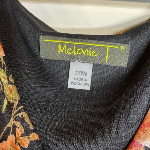 Black Floral Printed Mini Dress Size 20W NWT - Picture 2 of 11